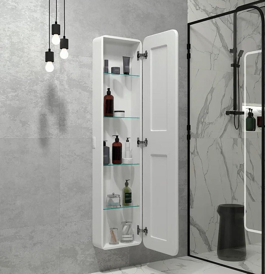 Шкаф навесной TA-CBled 40x18x160см белый купить,NaN