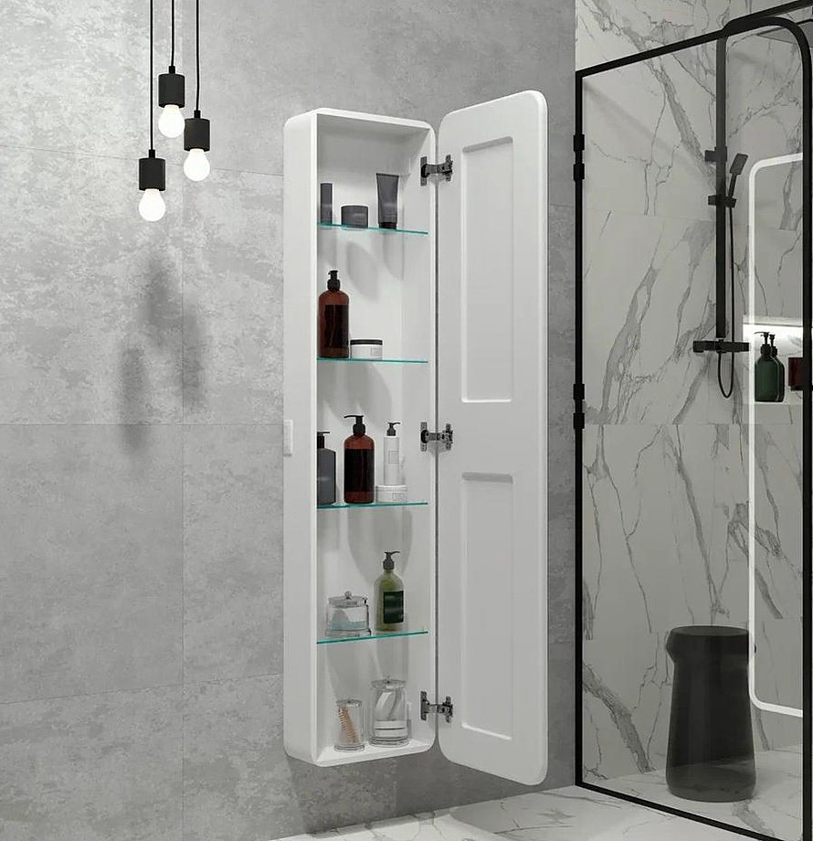 Шкаф навесной TA-CBled 40x18x160см белый купить,NaN