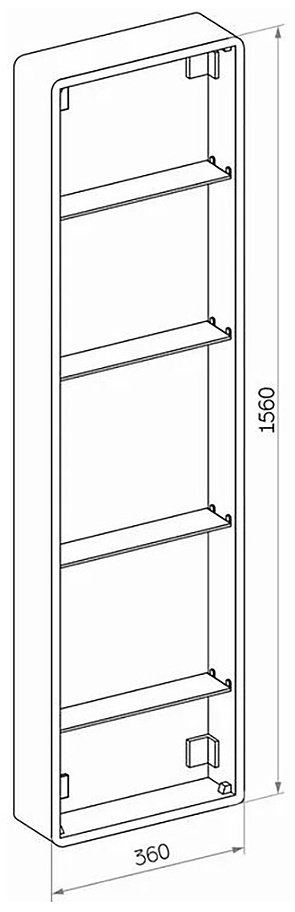 Шкаф навесной TA-CBled 40x18x160см белый купить,NaN