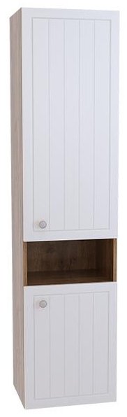 Шкаф навесной AVK Катрин, 35x27x160 см, белый, светло-коричневый