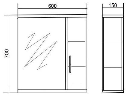 Шкаф LOGRO Ингрид 60, 60x15x70см купить,NaN