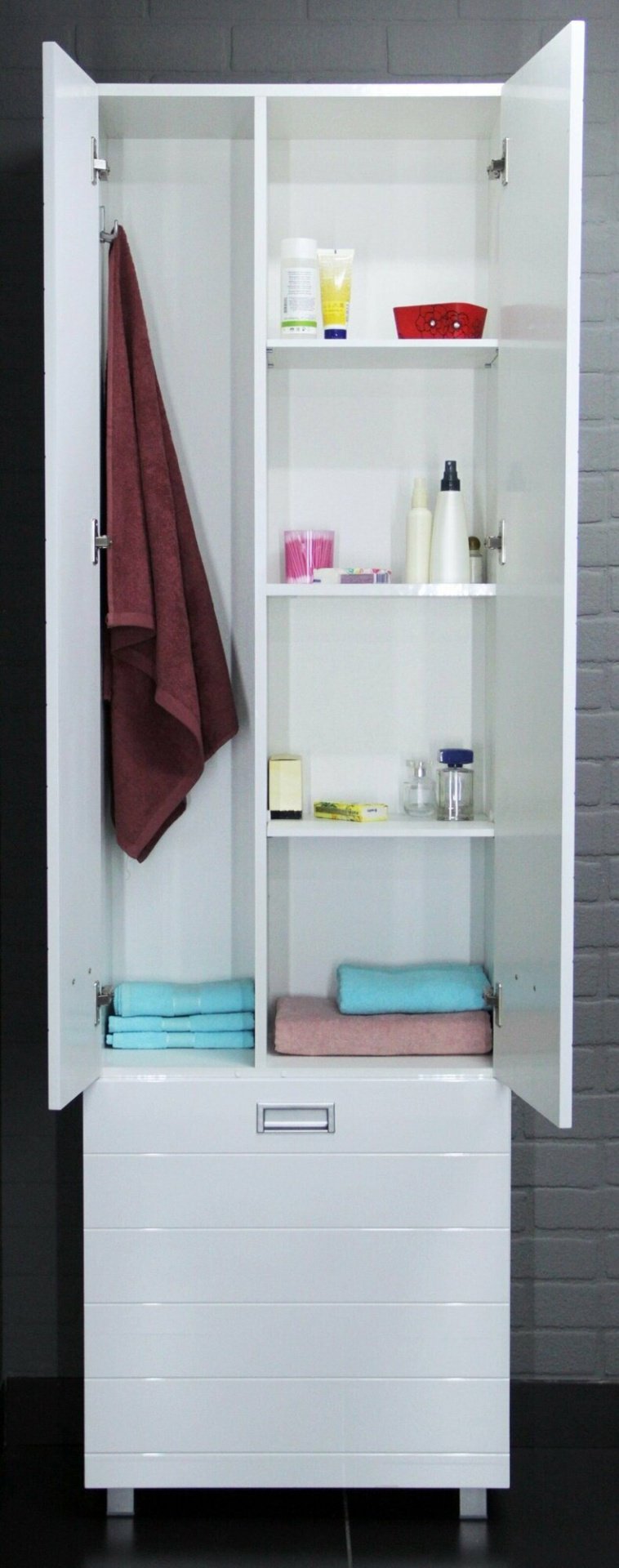 Шкаф-пенал напольный KABINKA.KZ DC5014P, 60x34.6x200 см, белый