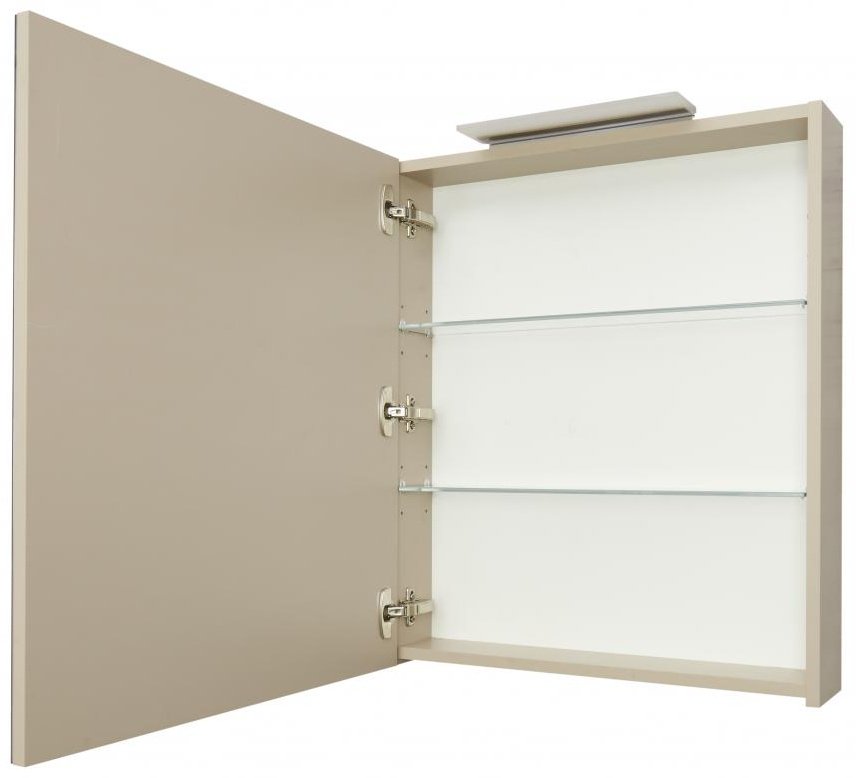 Шкаф зеркальный навесной Roca OLETA, 60x13.7x70 см, бежевый, светло-коричневый