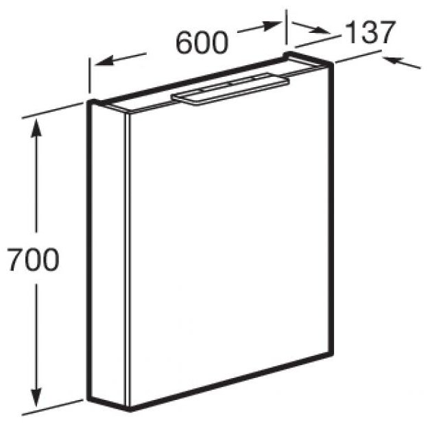 Шкаф зеркальный навесной Roca OLETA, 60x13.7x70 см, бежевый, светло-коричневый