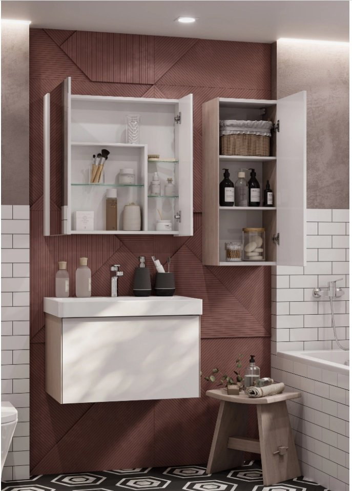 Шкаф навесной Акватон Асти 50x13x70см белый купить,83105