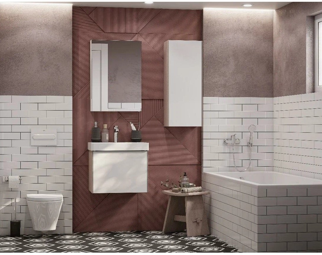 Шкаф навесной Акватон Асти 50x13x70см белый купить,83105