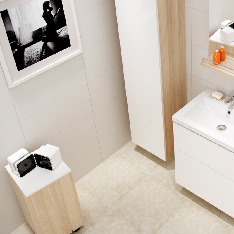 Шкаф притуалетный напольный Cersanit Smart, 35x32x65.5 см, светло-коричневый