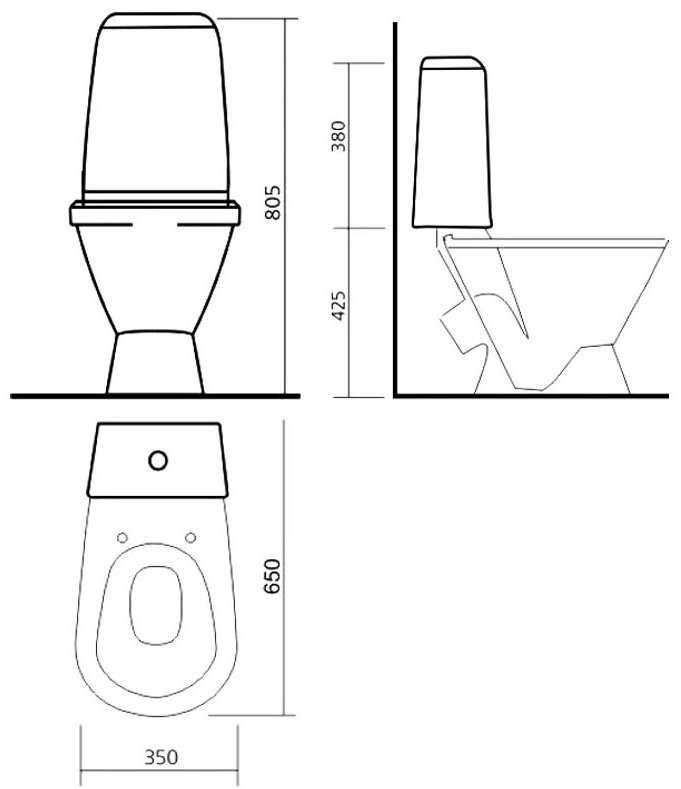 Унитаз Sanita KMASACC01090111 белый купить,NaN