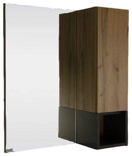 Шкаф зеркальный навесной KABINKA.KZ 29779, 60x15x70 см, коричневый