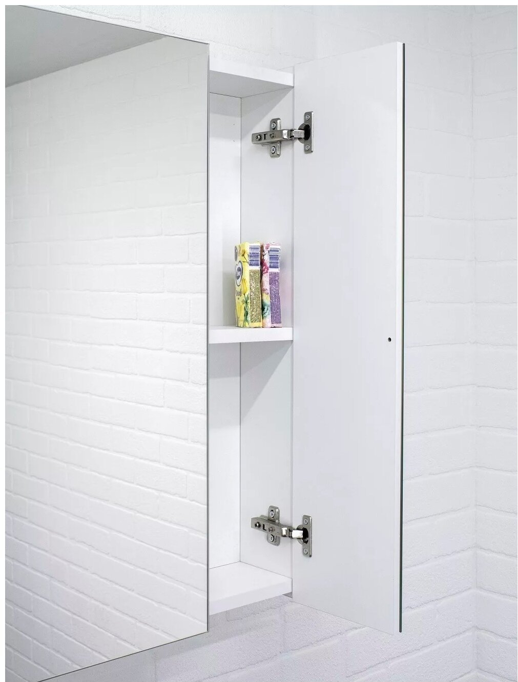 Шкаф зеркальный навесной KABINKA.KZ DA1626HZ, 80x14.1x69.4 см, белый