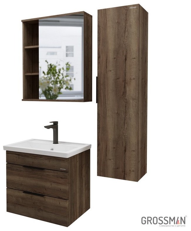 Шкаф навесной Grossman &#34;ФОРТА-70 см&#34;, 70x16x70 см, темно-коричневый