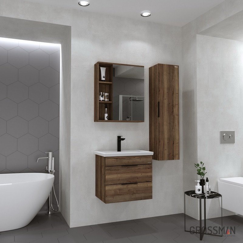 Шкаф навесной Grossman &#34;ФОРТА-70 см&#34;, 70x16x70 см, темно-коричневый