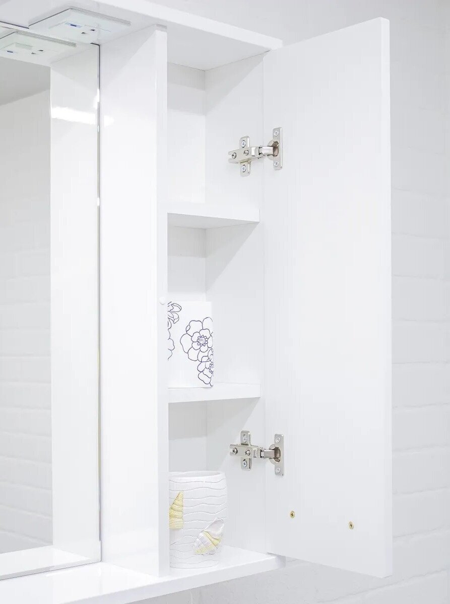 Шкаф зеркальный навесной KABINKA.KZ DC5009HZ, 75.4x14.9x68.8 см, белый