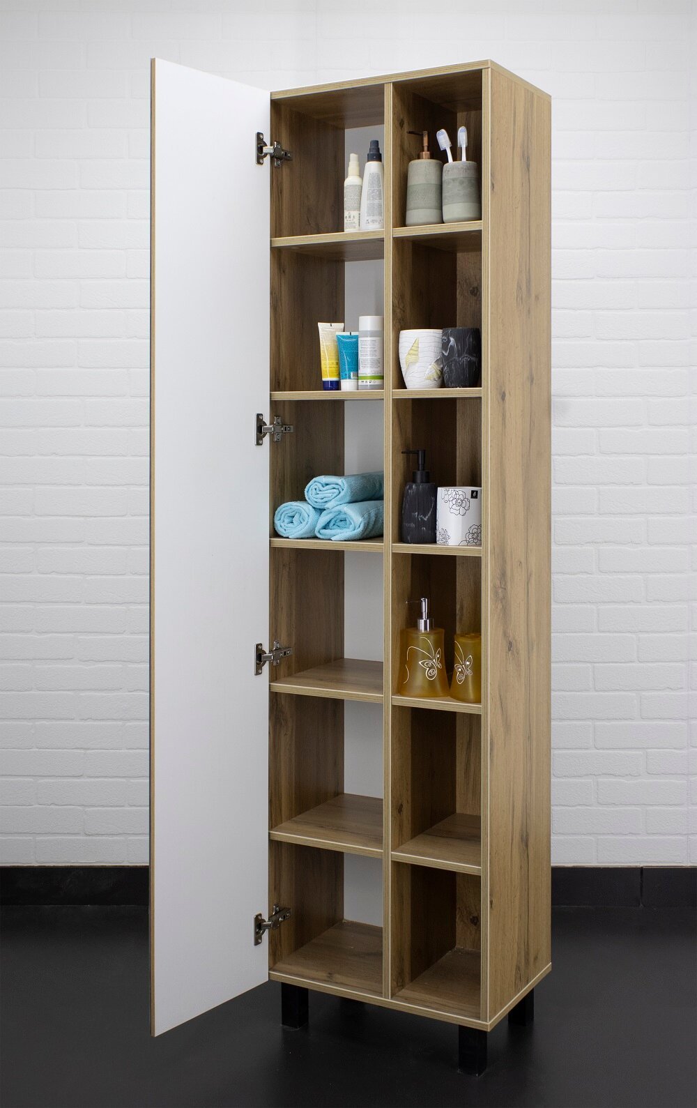 Шкаф-пенал напольный KABINKA.KZ DCr2217P, 50x32.3x187.1 см, графит