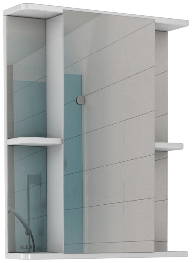 Шкаф зеркальный навесной KABINKA.KZ Норма 2-55 правый, 56.7x15.7x70 см, белый