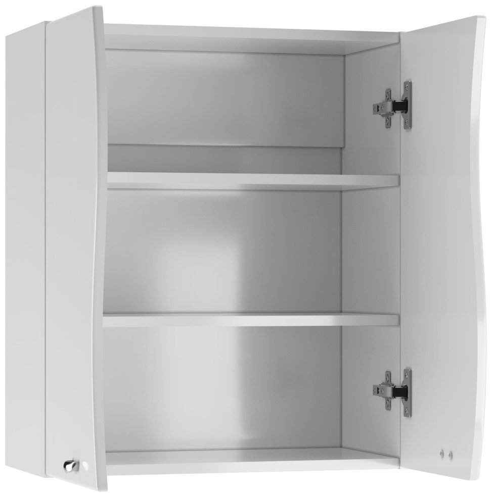 Шкаф навесной KABINKA.KZ Волна 02-60 (разобранный), 60x28.9x70.1 см, белый купить,NaN