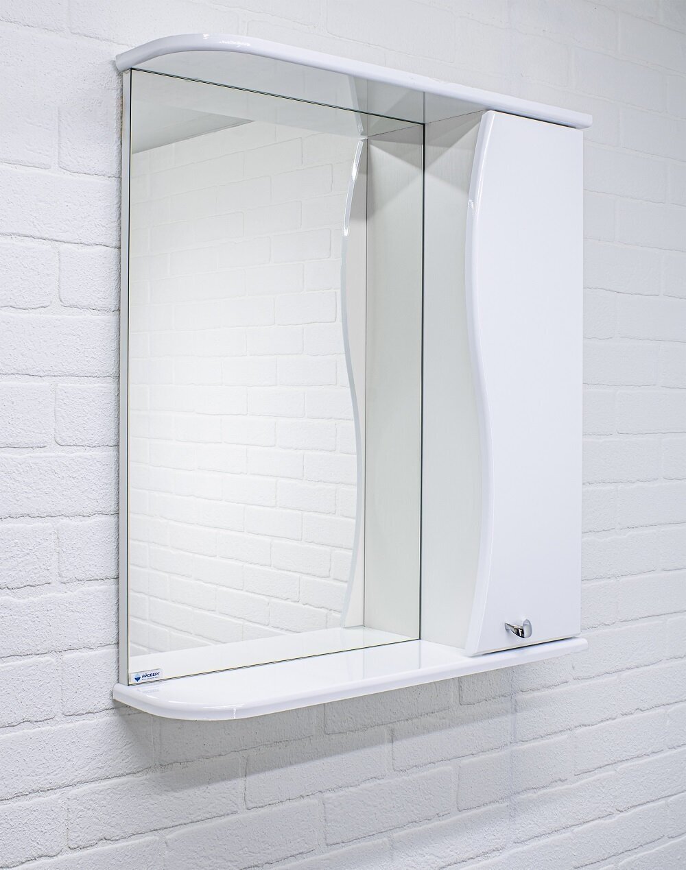 Шкаф зеркальный навесной KABINKA.KZ DA1043HZ, 51.6x15.5x70 см, белый