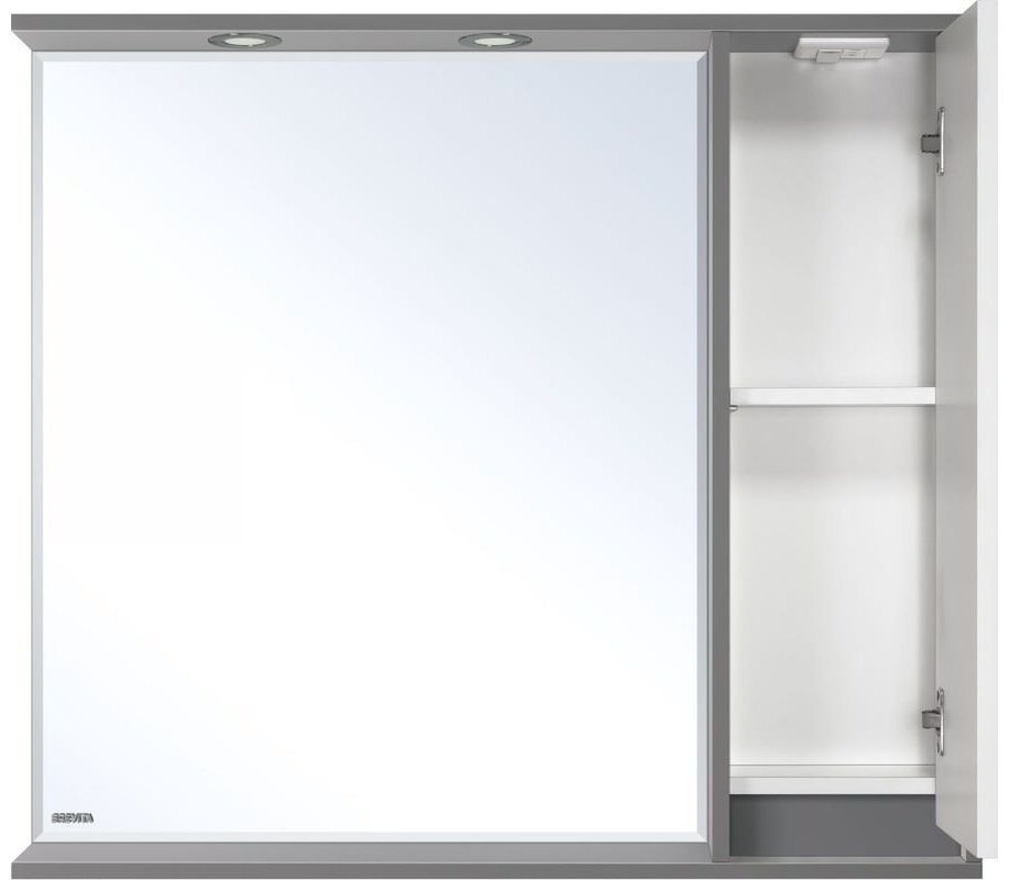 Шкаф навесной Brevita BAL-04090-01-01П, 88.2x14.2x80 см, серый, белый