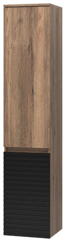 Шкаф-пенал напольный, навесной Brevita DAK-050350-19/02Л, 35x34x165 см, черный, коричневый купить,NaN