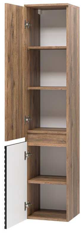 Шкаф-пенал напольный, навесной Brevita DAK-050350-19/02Л, 35x34x165 см, черный, коричневый купить,NaN