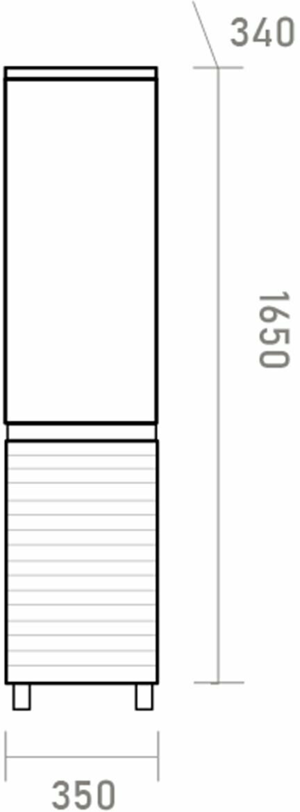 Шкаф-пенал напольный, навесной Brevita DAK-050350-19/02Л, 35x34x165 см, черный, коричневый купить,NaN