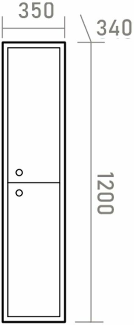 Шкаф-пенал навесной Brevita Ана-05035-01-01П 32x34x120см белый/серый купить,NaN