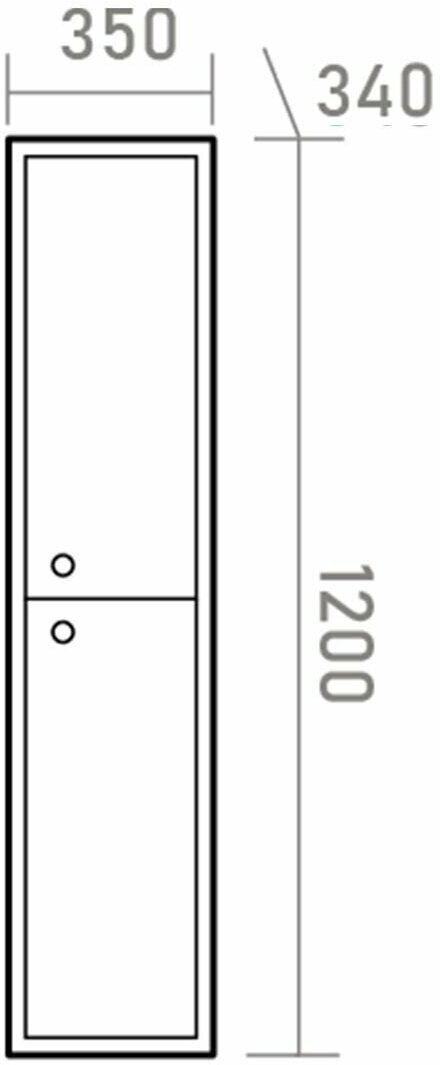 Шкаф-пенал навесной Brevita Ана-05035-01-01П 32x34x120см белый/серый купить,NaN
