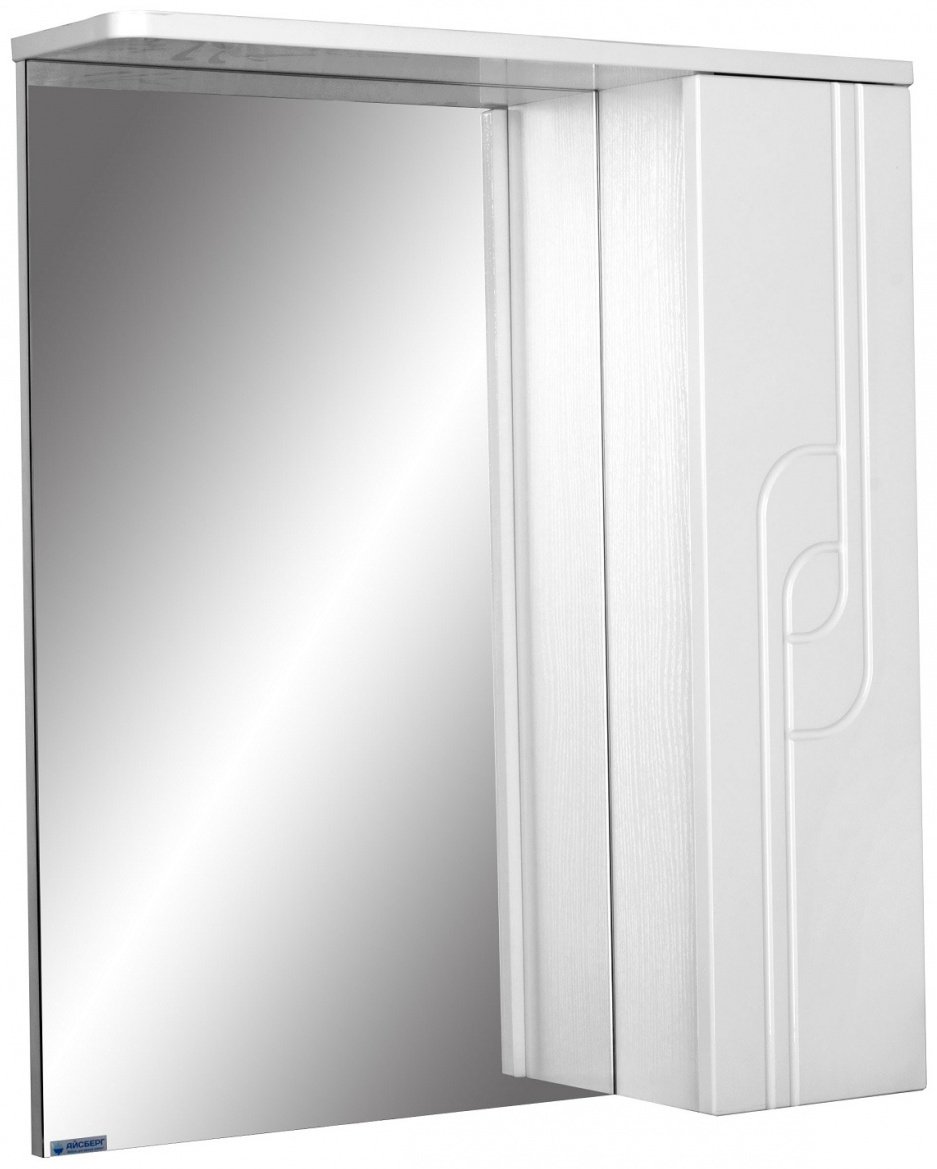 Шкаф зеркальный навесной KABINKA.KZ Лилия 60 правый, 60.6x15.1x70.1 см, белый