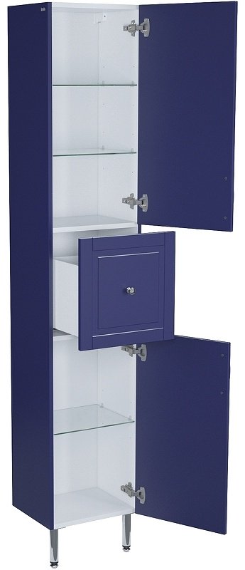 Шкаф-пенал напольный IDDIS OXF36N0i97, 60x30.2x190 см, синий купить,NaN