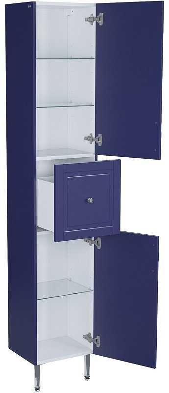 Шкаф-пенал напольный IDDIS OXF36N0i97, 60x30.2x190 см, синий купить,NaN