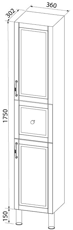 Шкаф-пенал напольный IDDIS OXF36N0i97, 60x30.2x190 см, синий купить,NaN