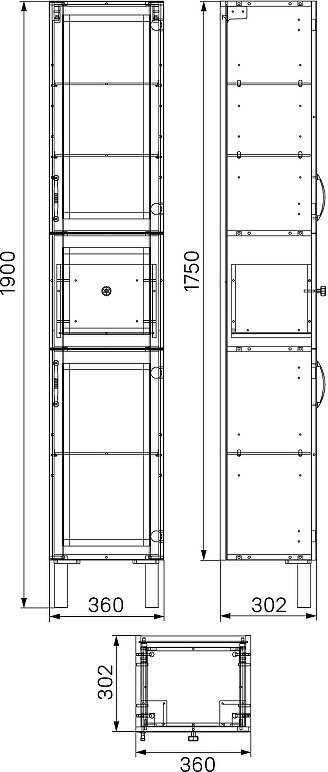 Шкаф-пенал напольный IDDIS OXF36N0i97, 60x30.2x190 см, синий купить,NaN
