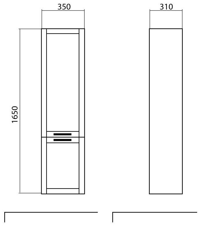 Шкаф-пенал навесной AQUARODOS P-INARI-R-KN-OAK-NEBRASKA, 35x31x165 см, коричневый