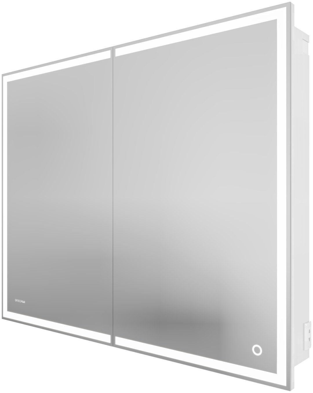 Шкаф зеркальный навесной Grossman 201002, 100x14x80 см, белый