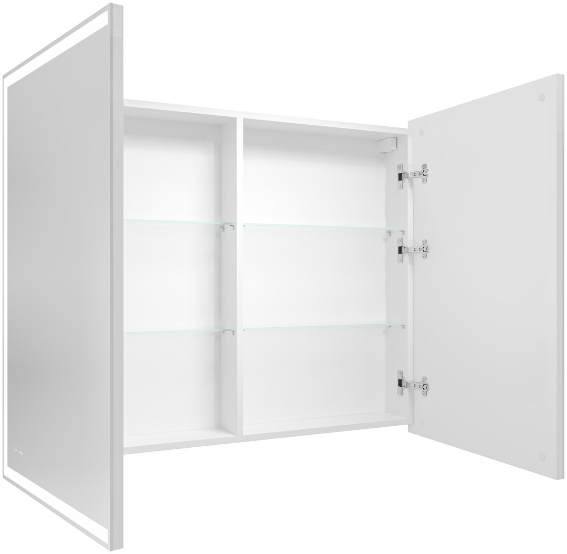 Шкаф зеркальный навесной Grossman 201002, 100x14x80 см, белый