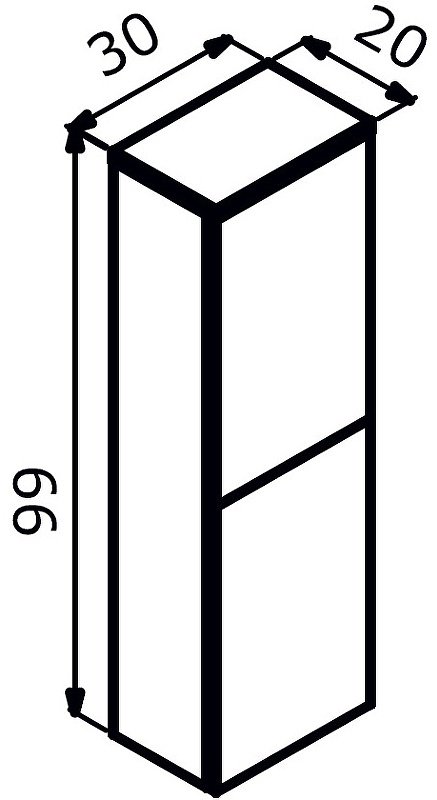 Шкаф-пенал навесной KABINKA.KZ Knidos 30, 30x20x99 см, коричневый