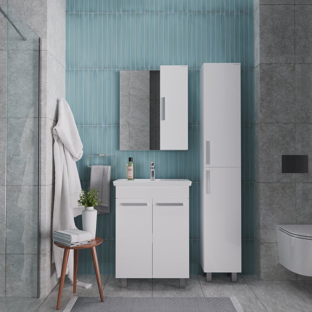 Шкаф зеркальный навесной Grossman 205021-1K, 50x16x66.6 см, белый