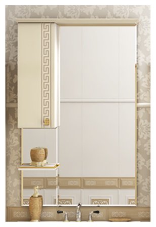 Шкаф зеркальный навесной KABINKA.KZ Olimpia LUX - 90 , 90x17x115 см, бежевый