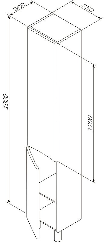 Шкаф-пенал напольный AM.PM M80CSL0356WG, 35x30x190 см, белый купить,NaN