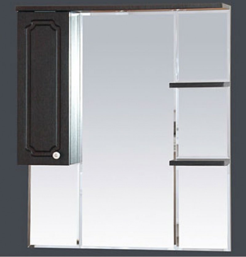 Шкаф зеркальный навесной KABINKA.KZ Александра - 85, 85x17x80 см, черный