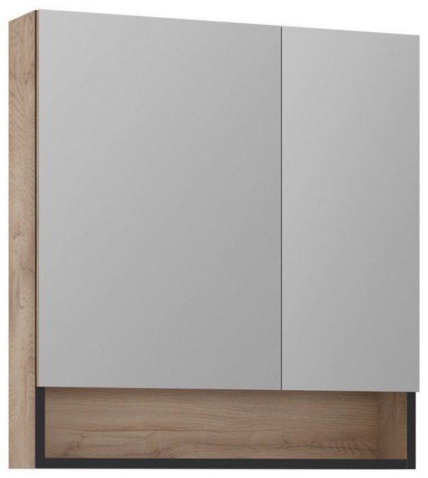 Шкаф зеркальный навесной Knidos 75 , 73x16x78 см, коричневый