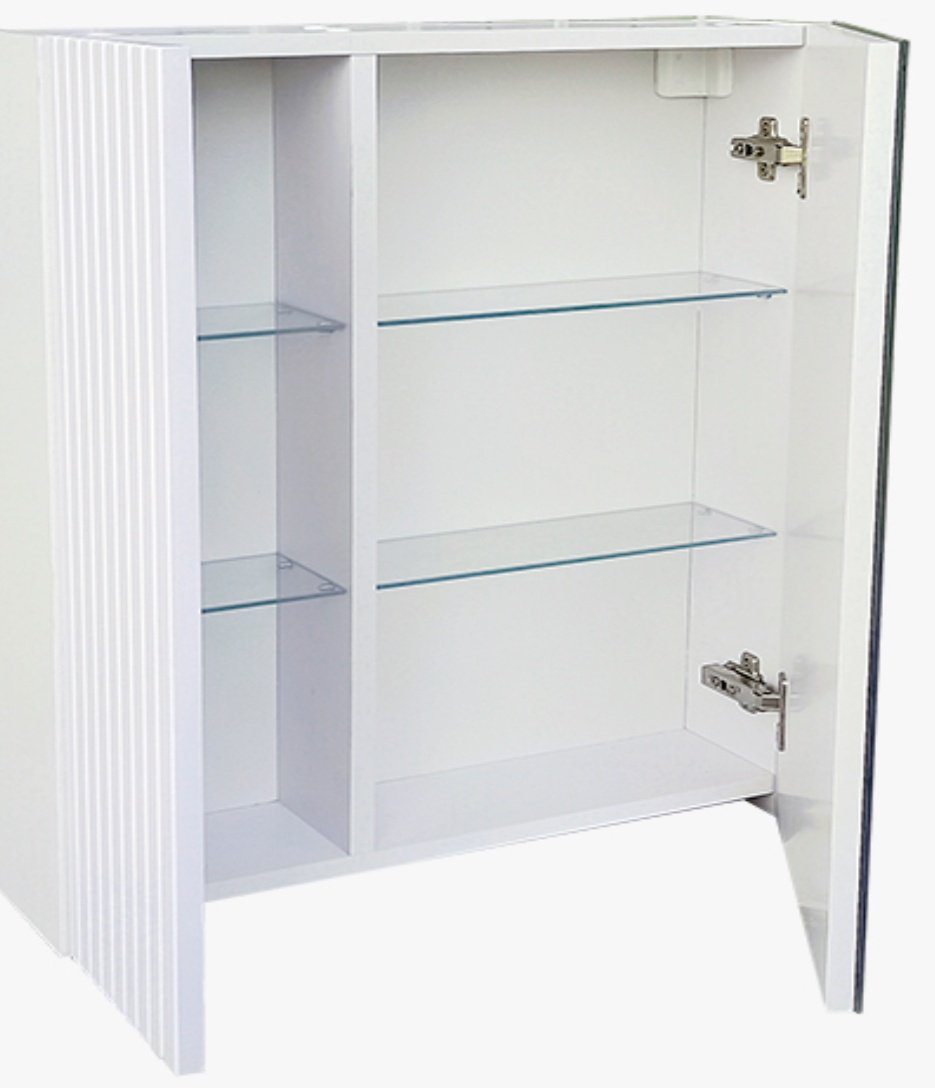 Шкаф зеркальный навесной KABINKA.KZ Жемчуг, 51x26x67 см, белый