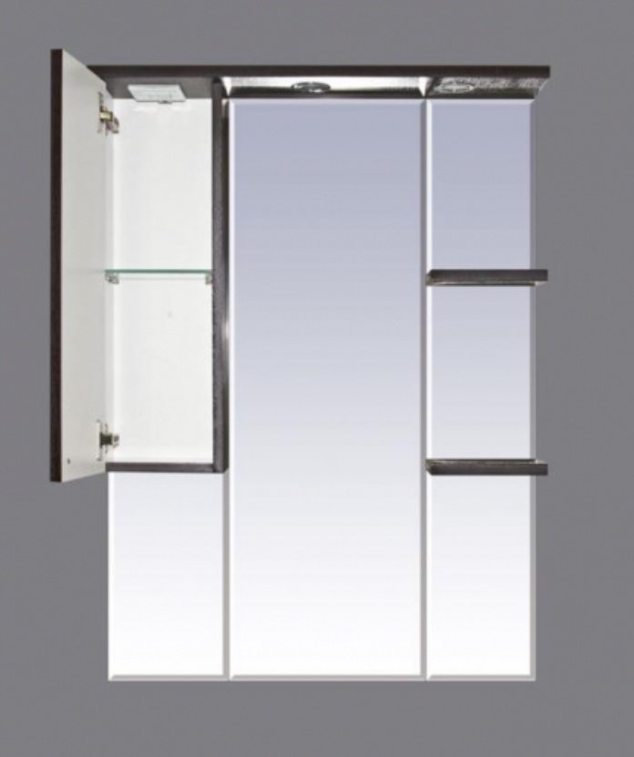 Шкаф зеркальный навесной KABINKA.KZ Александра - 85, 85x17x80 см, черный