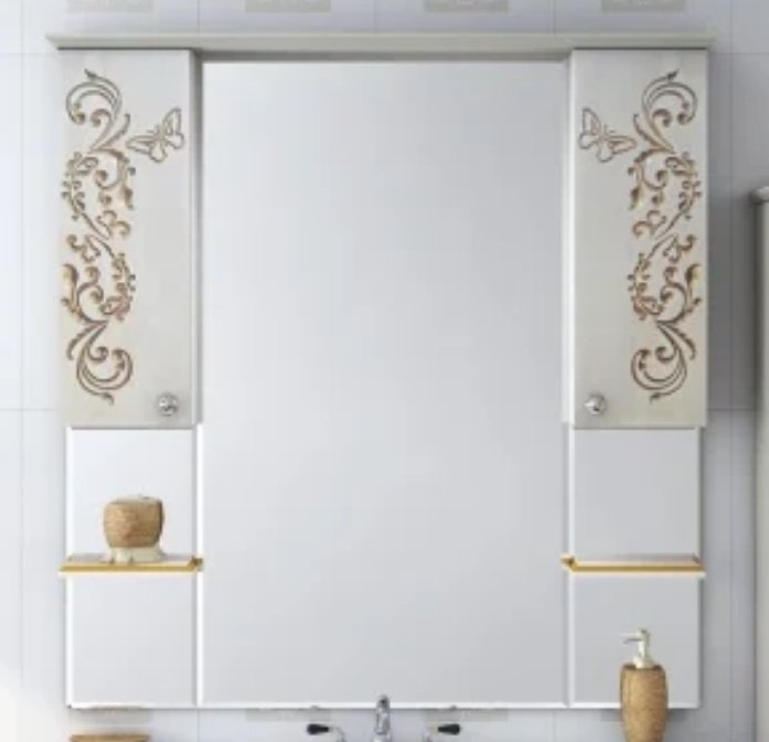 Шкаф зеркальный навесной KABINKA.KZ Л-Баб04120-033Св, 118x18x115 см, бежевый