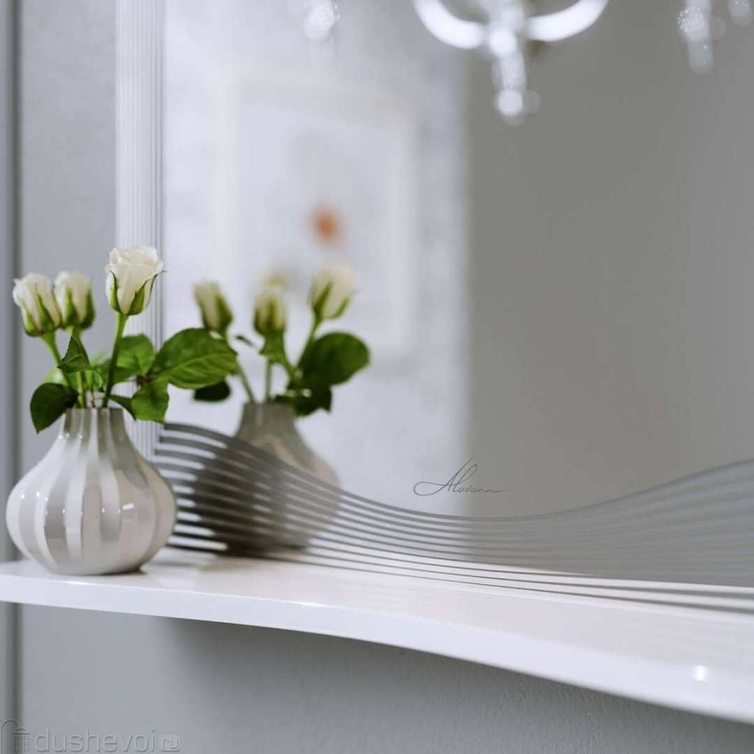 Шкаф зеркальный навесной KABINKA.KZ Monaco 80, 80x17x75 см, белый