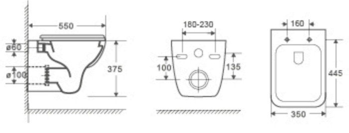 WeltWasser унитаз с инсталляцией KEHLBACH 004 GL-WT, санфаянс