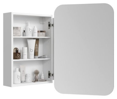 Шкаф зеркальный навесной KABINKA.KZ Cosmetic 50, 50x14.5x75 см, белый