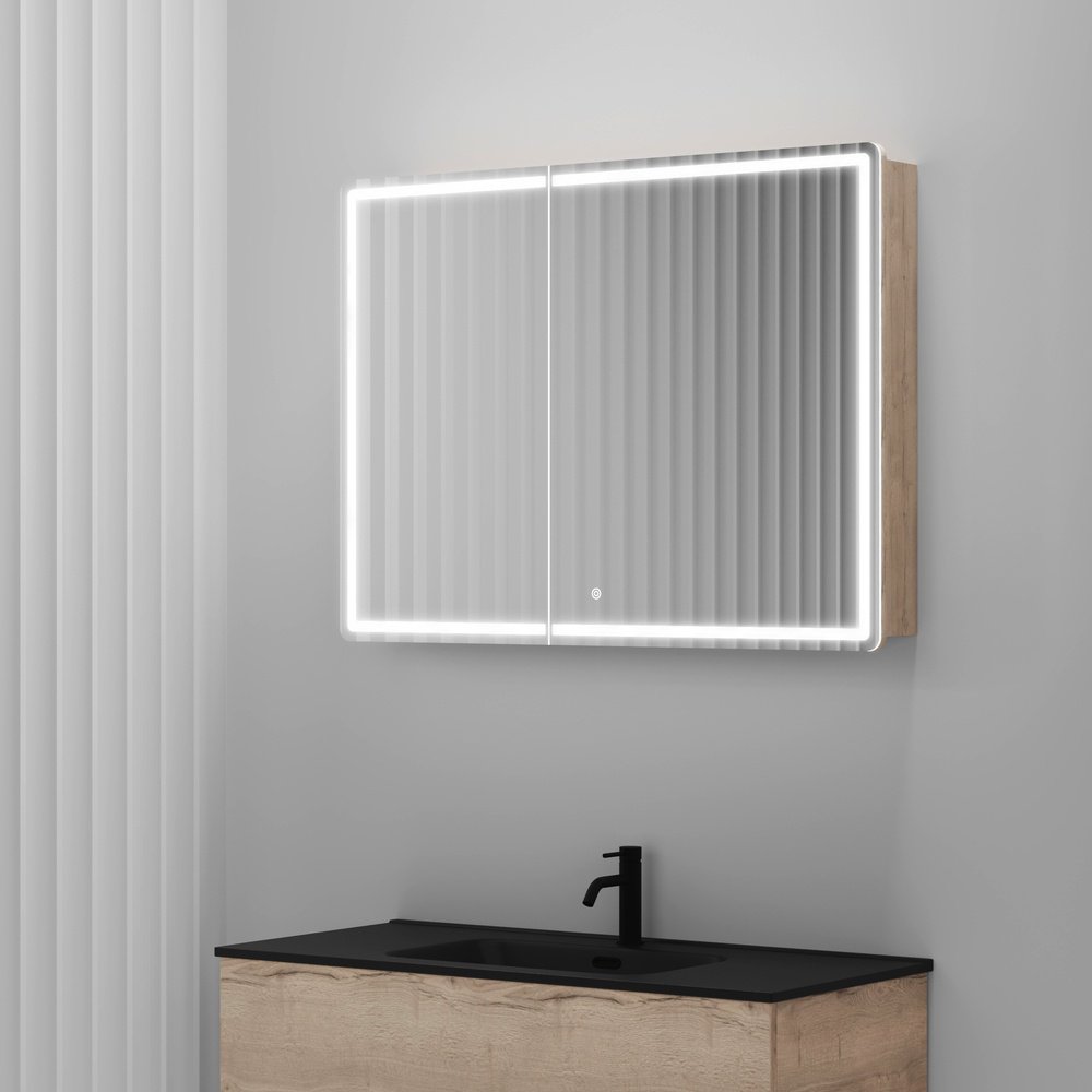 Шкаф зеркальный навесной Kabinka.kz Mirror 99x15x74см коричневый купить,NaN