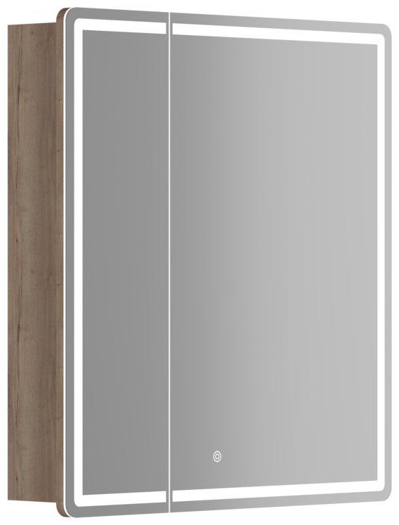 Шкаф зеркальный навесной KABINKA.KZ MI70EG, 69x15x74 см, коричневый