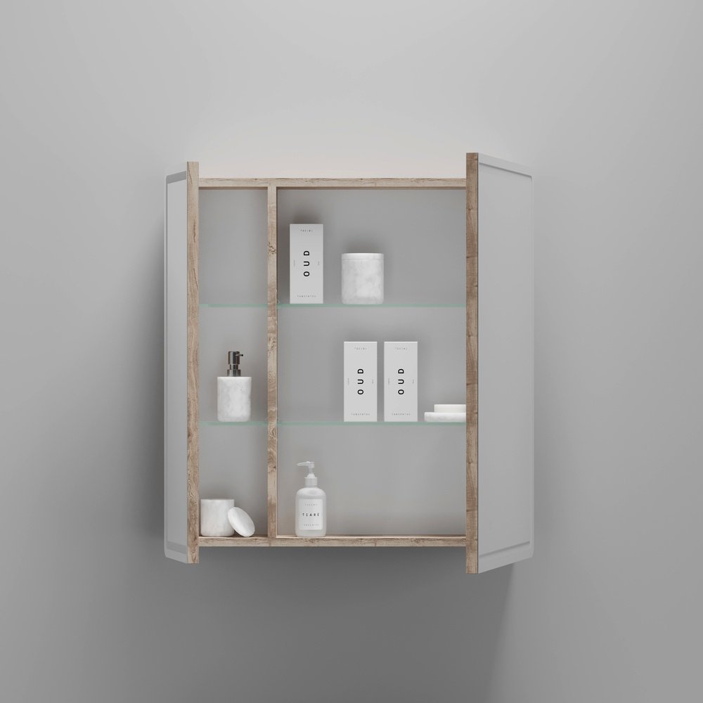 Шкаф зеркальный навесной KABINKA.KZ MI70EG, 69x15x74 см, коричневый